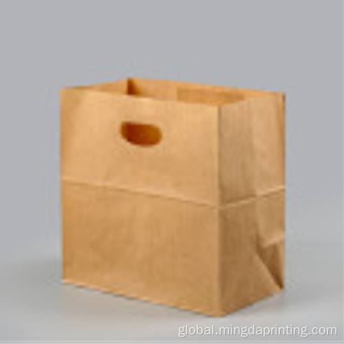 Kraft Paper Bag printing square bottom die-cut handle kraft paper bag Supplier